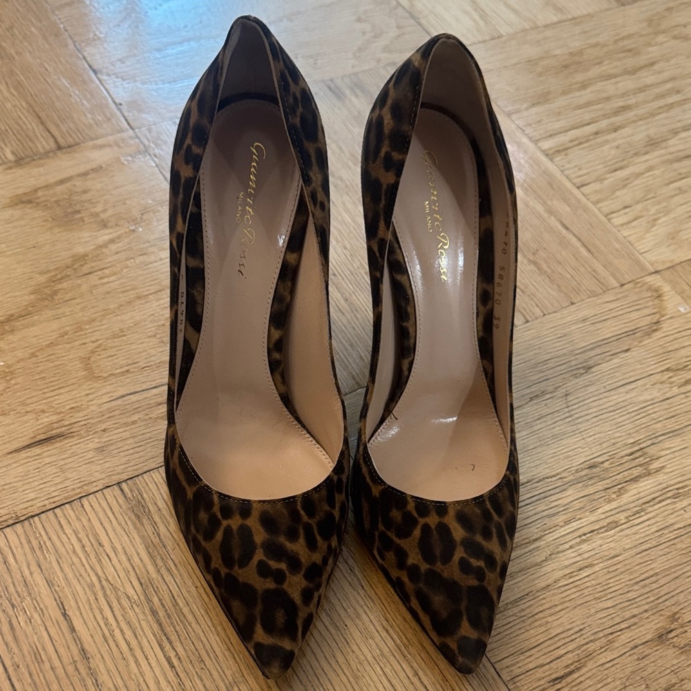 Gianvito Rossi Brown Leopard Heels